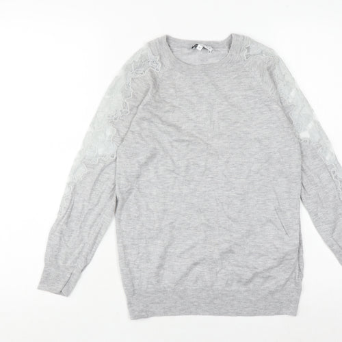 Warehouse Women's Grey Crew Neck Pullover Jumper Size 10