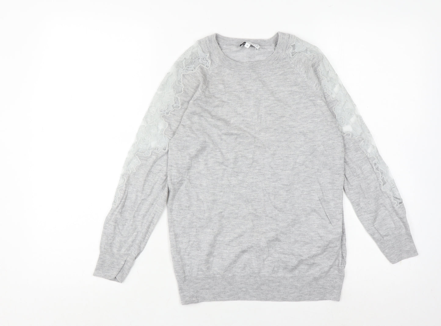 Warehouse Women's Grey Crew Neck Pullover Jumper Size 10