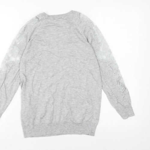 Warehouse Women's Grey Crew Neck Pullover Jumper Size 10