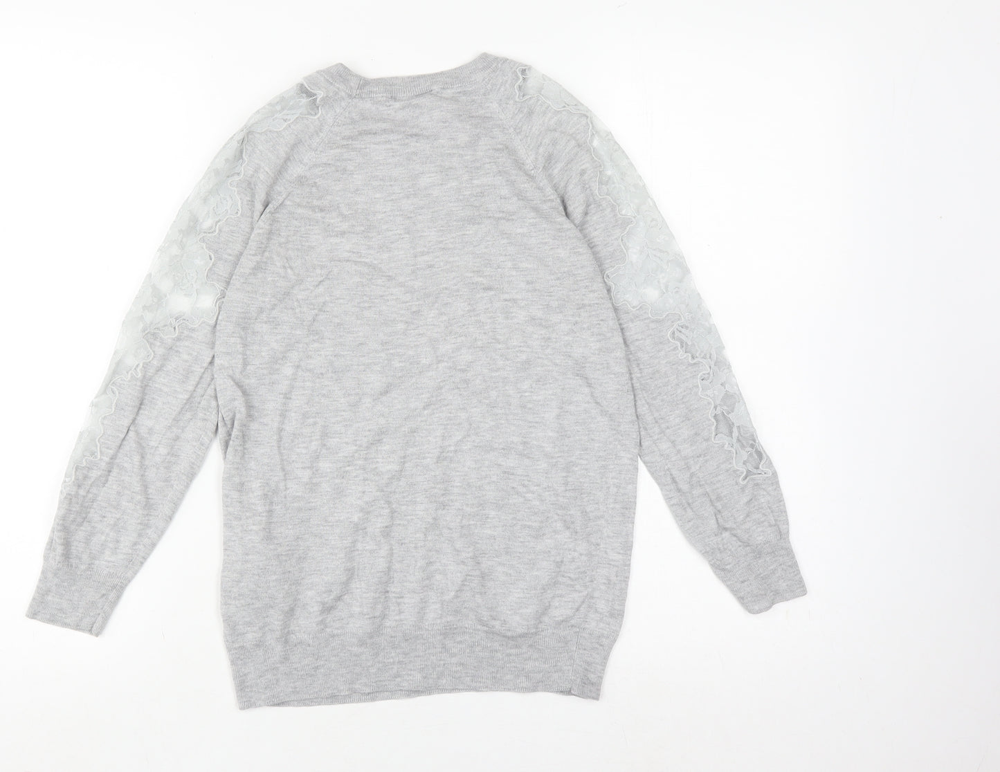 Warehouse Women's Grey Crew Neck Pullover Jumper Size 10