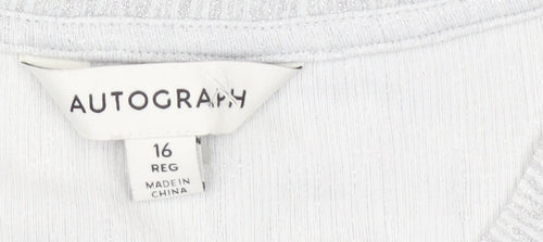 Marks and Spencer Women Grey Knit Top Size 16 Regular