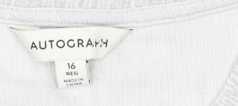 Marks and Spencer Women Grey Knit Top Size 16 Regular