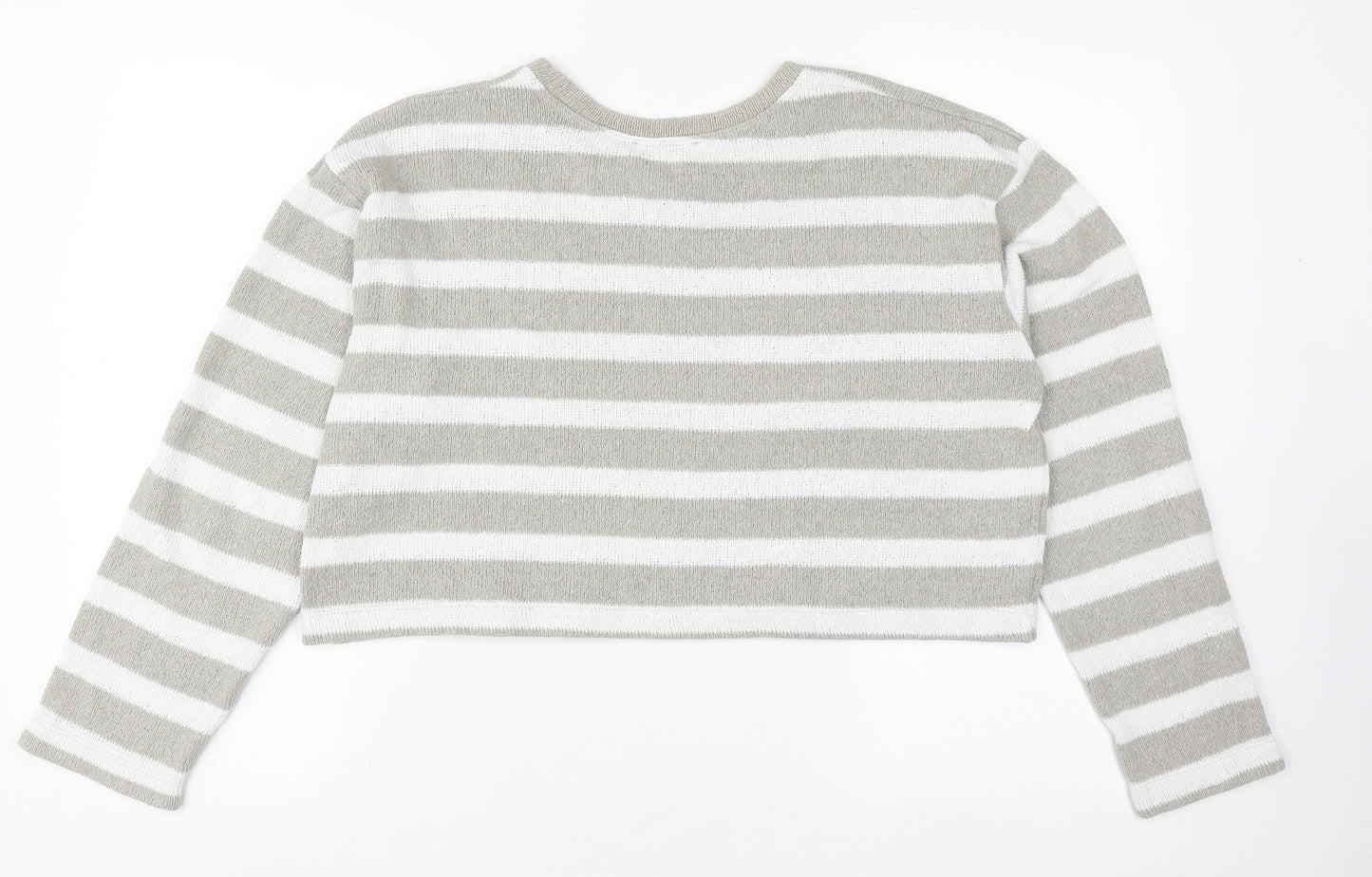 Zara Women's Beige Stripe Pullover Jumper M