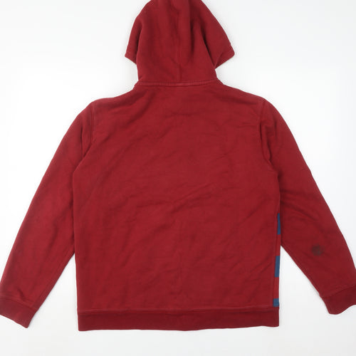 Lands' End Boys Red & Blue Striped Full Zip Hoodie - 4-5 Years