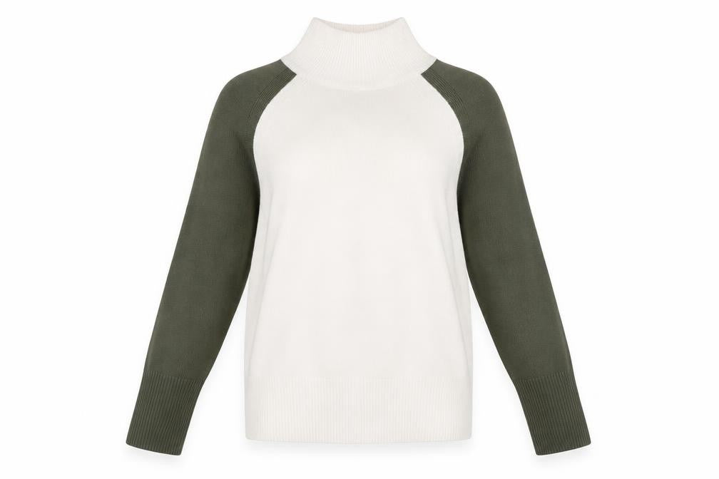 Front view of Marks & Spencer Women's Ivory Roll Neck Jumper