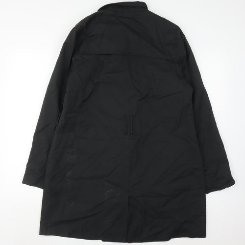 Tex Women's Black Trench Coat Size 14 Button Accents