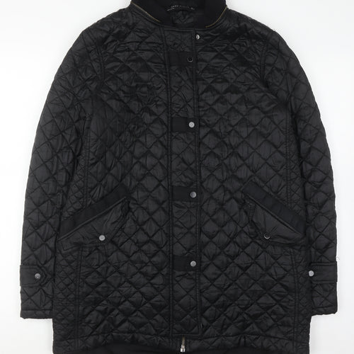 Zara Women's Black Quilted Coat Size 12