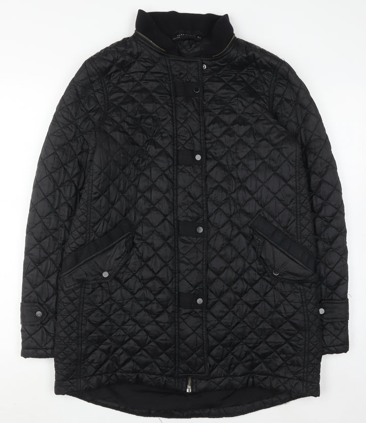 Zara Women's Black Quilted Coat Size 12