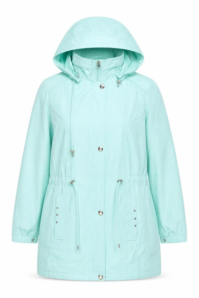 Front view of Bonmarché Women's Green Hooded Jacket M