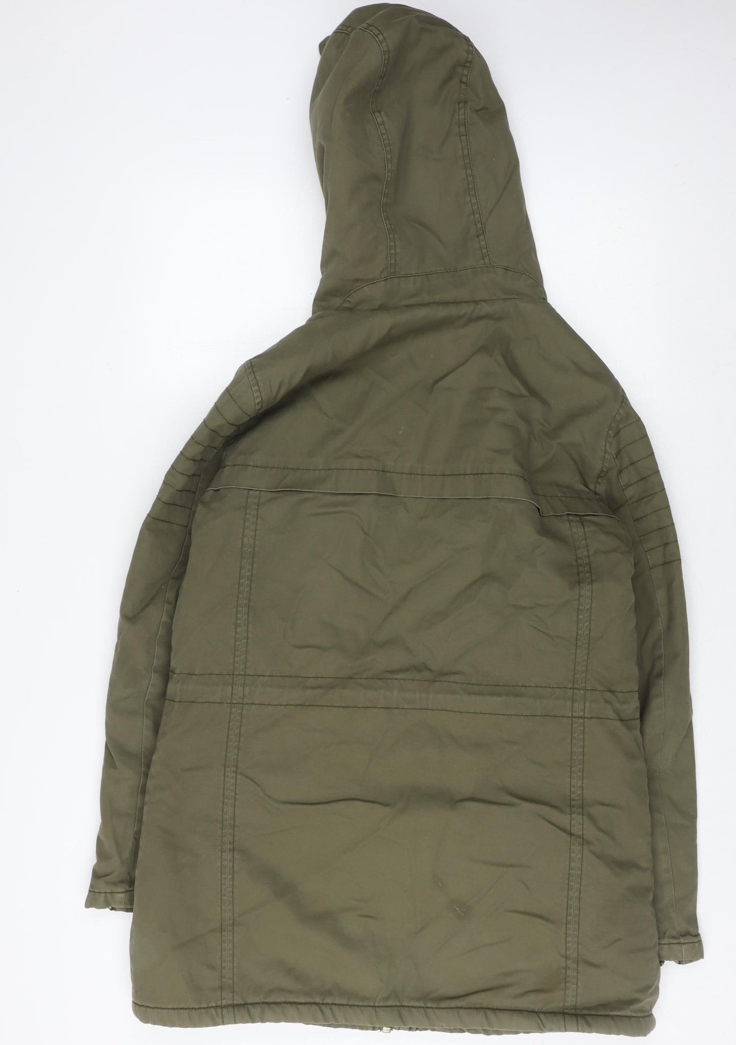 Miss Selfridge Women's Green Parka Jacket Size 12
