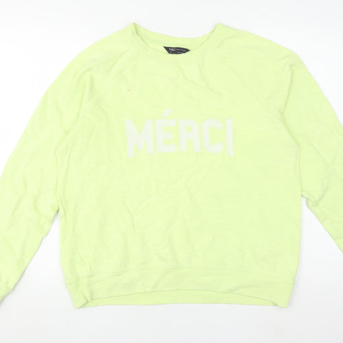 Marks and Spencer Green Women's Pullover Sweatshirt - Size 12