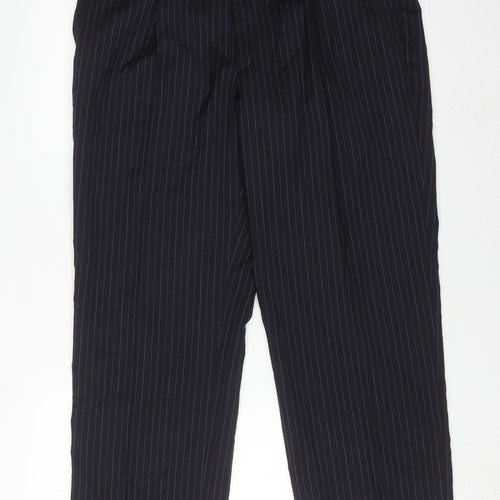 Jaeger Men's Black Striped Trousers 36R Formal