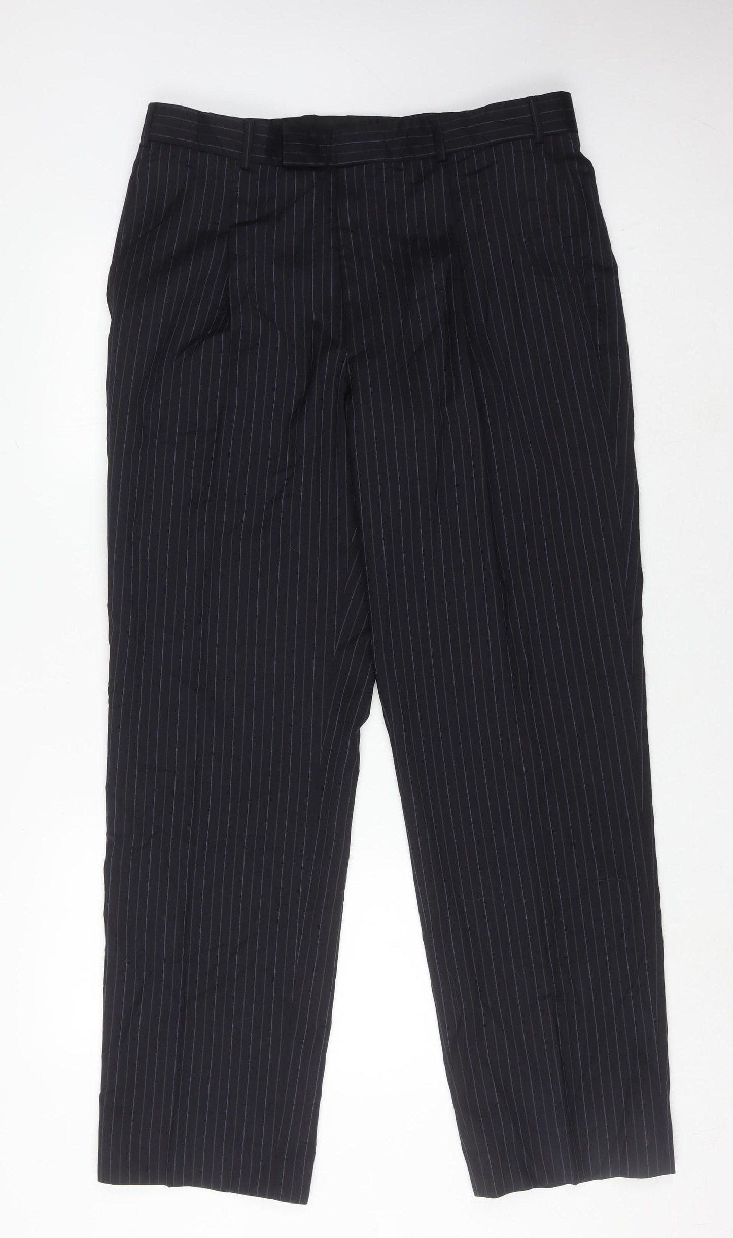 Jaeger Men's Black Striped Trousers 36R Formal