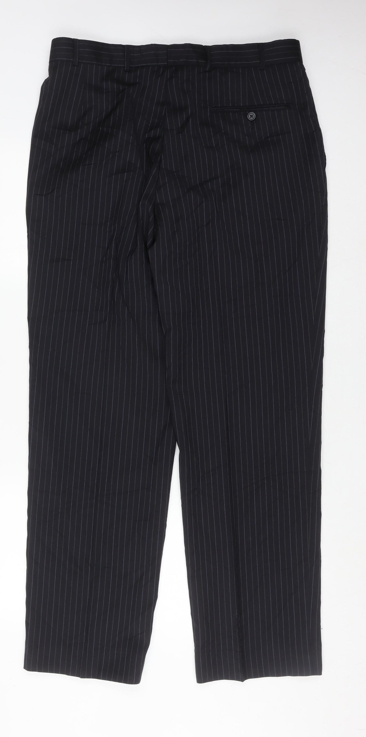 Jaeger Men's Black Striped Trousers 36R Formal