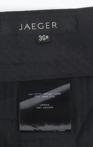 Jaeger Men's Black Striped Trousers 36R Formal