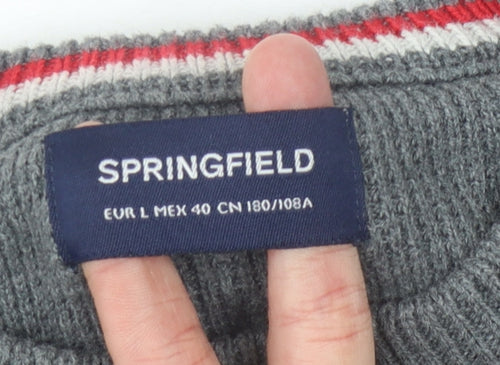 Springfield Men's Grey Pullover Jumper - Size L