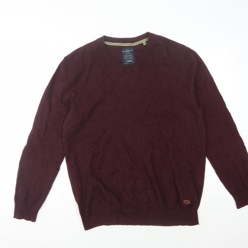 Hammond & Co. Men's Red V-Neck Pullover Jumper L
