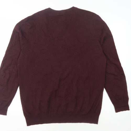 Hammond & Co. Men's Red V-Neck Pullover Jumper L