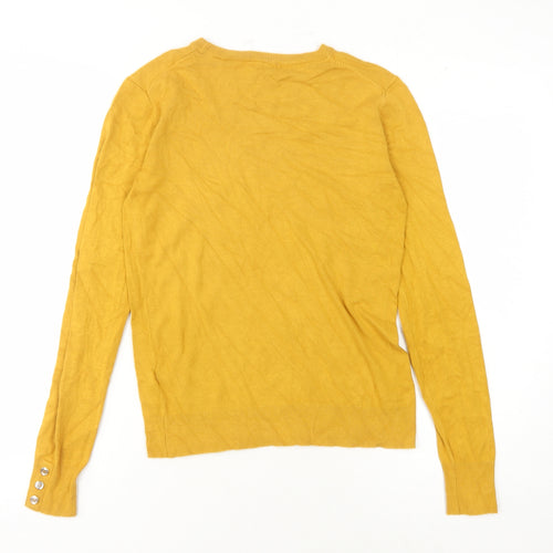 Warehouse Women's Yellow Knit Jumper, Size 6, Round Neck