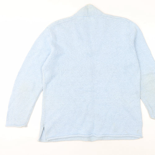 Phase Eight Women's Blue V-Neck Cotton Pullover Jumper