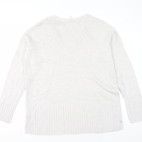 EAST Women's Ivory V-Neck Pullover Jumper L