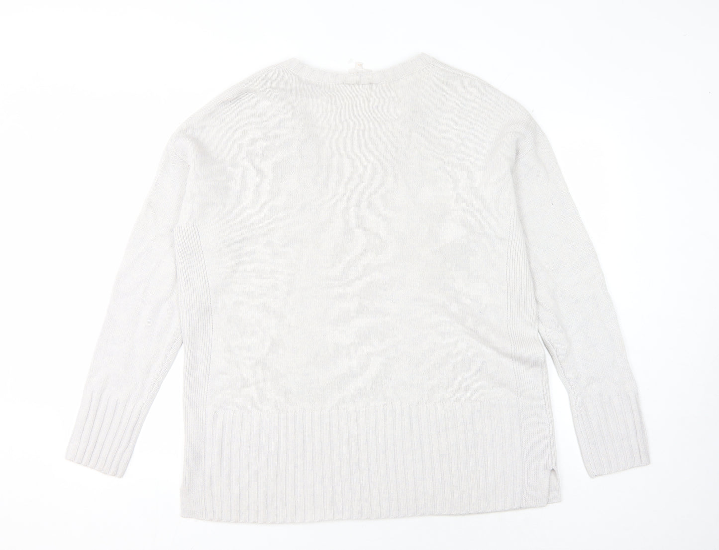 EAST Women's Ivory V-Neck Pullover Jumper L