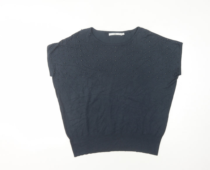 Isle Blue XL Women's Beaded Pullover Jumper