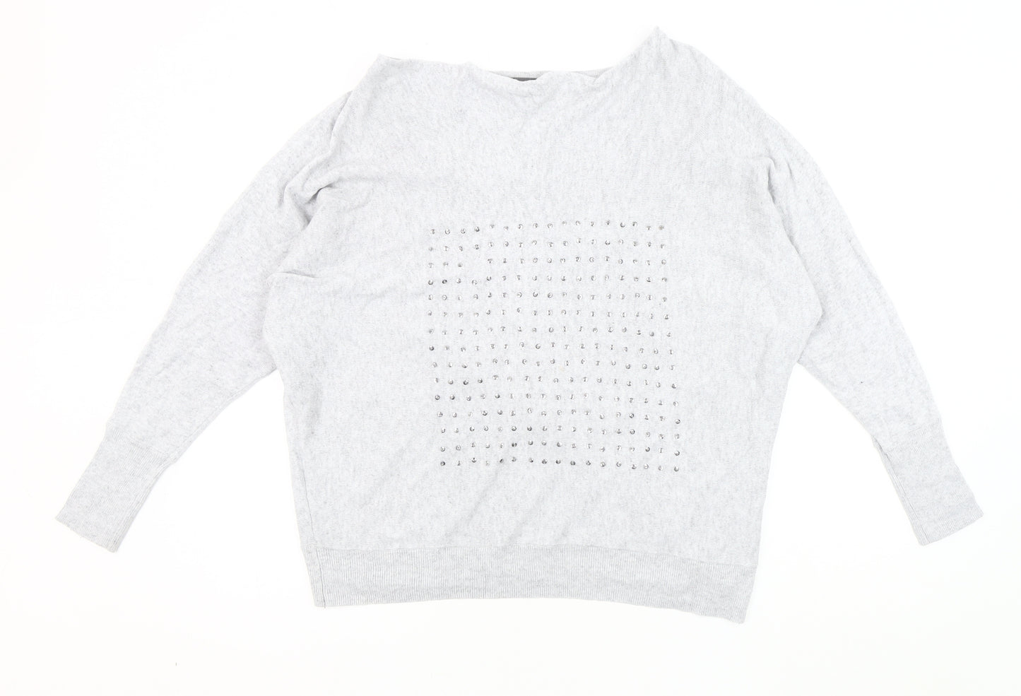 Mint Velvet Women's Grey Dolman Sleeve Pullover Jumper L