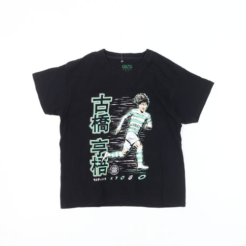 Celtic FC Boys Black Anime Football T-Shirt 5-6 Years