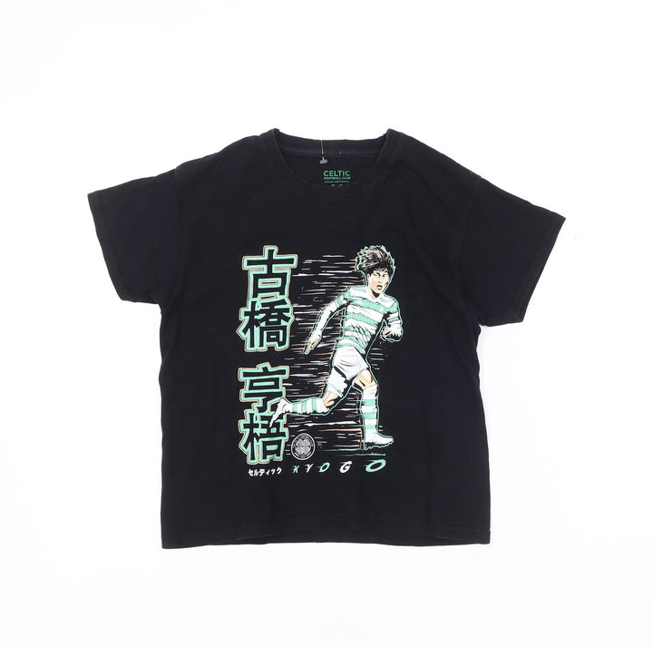 Celtic FC Boys Black Anime Football T-Shirt 5-6 Years
