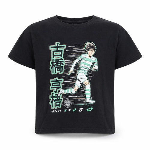 Celtic FC Boys Black Anime Football T-Shirt 5-6 Years