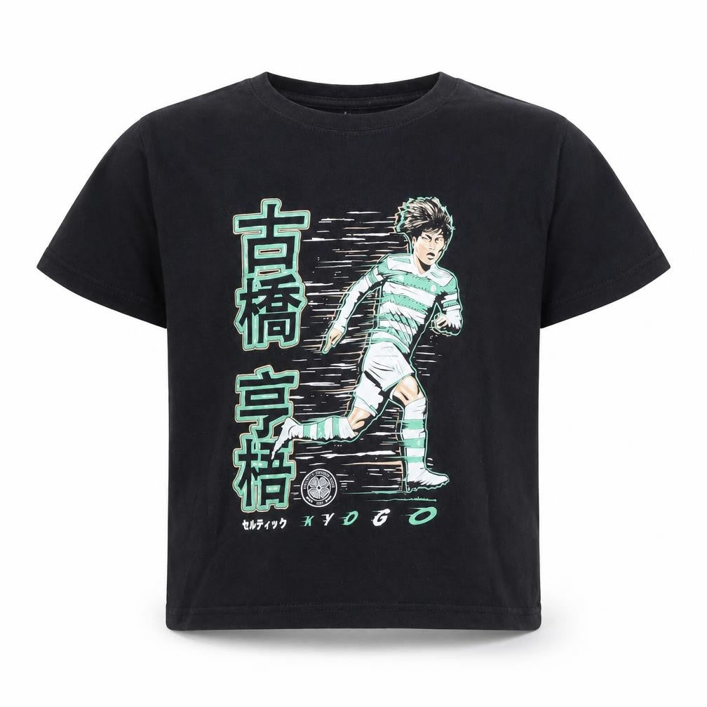 Celtic FC Boys Black Anime Football T-Shirt 5-6 Years