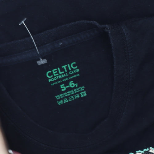 Celtic FC Boys Black Anime Football T-Shirt 5-6 Years