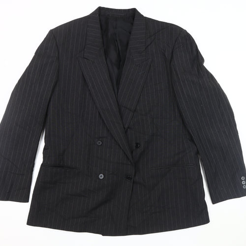 Canda Black Men's Striped Blazer 44 Mid-Length