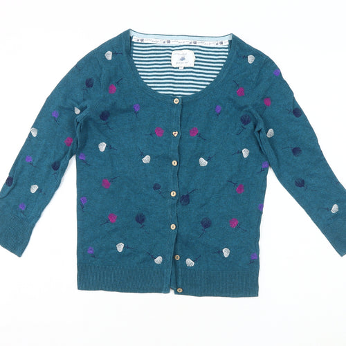Mandry Women's Blue Floral Cardigan Size 12
