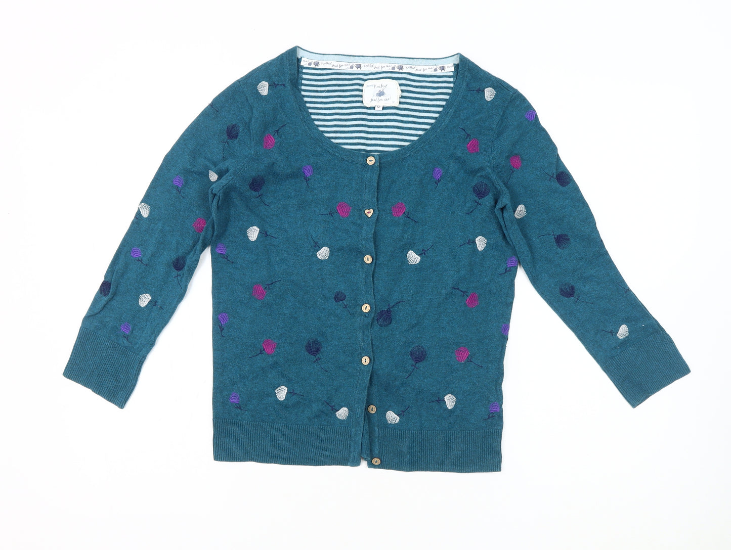 Mandry Women's Blue Floral Cardigan Size 12