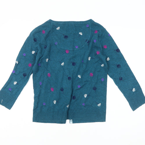 Mandry Women's Blue Floral Cardigan Size 12