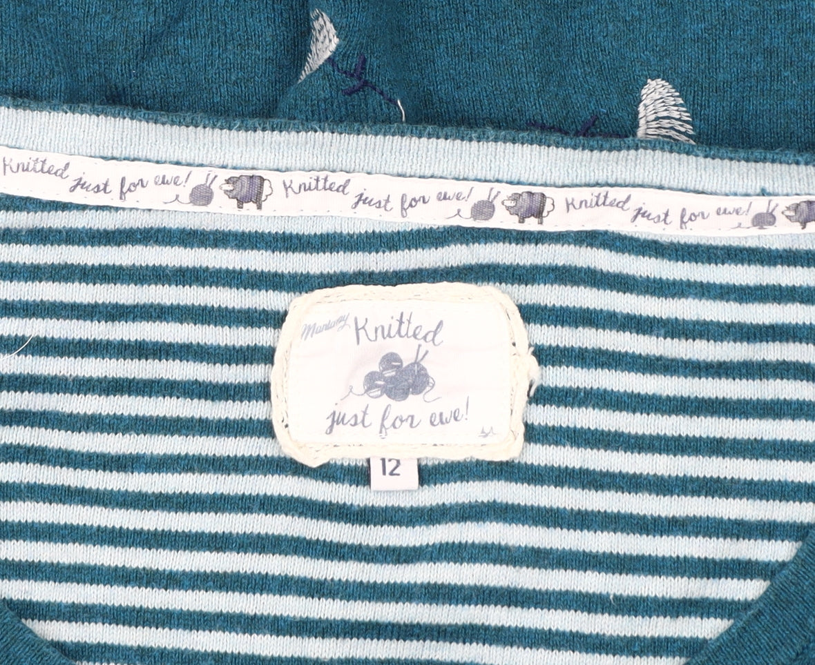 Mandry Women's Blue Floral Cardigan Size 12