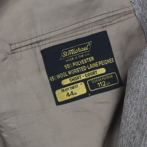 Marks and Spencer Men's Grey Blazer, Size 44S, Vintage Style