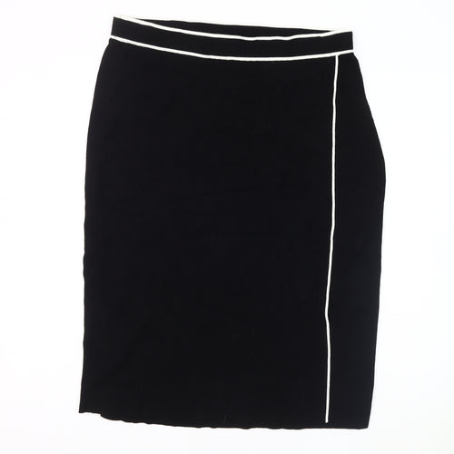 Hobbs Women's Black Pencil Skirt, Size L, No Pattern
