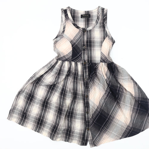 Urban Outfitters Women's Grey Plaid Shirt Dress XS