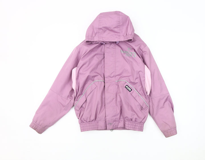 PUFFA Girls Purple Puffer Jacket Age 6-7 Hooded Zip Casual
