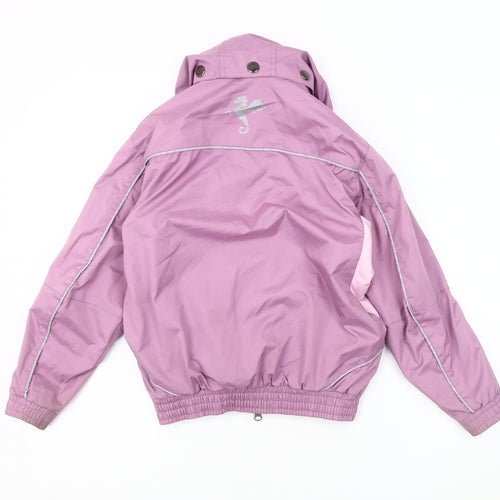 PUFFA Girls Purple Puffer Jacket Age 6-7 Hooded Zip Casual