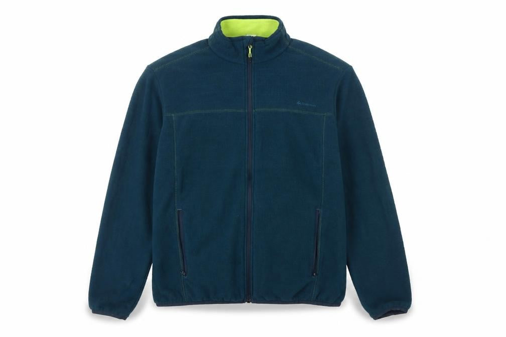 Front view of Decathlon Men's Blue Fleece Jacket 2XS, Full Zip, Lined