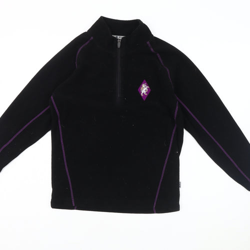 Kukri Boys Black Fleece 1/4 Zip Hoodie Age 11-12 Years