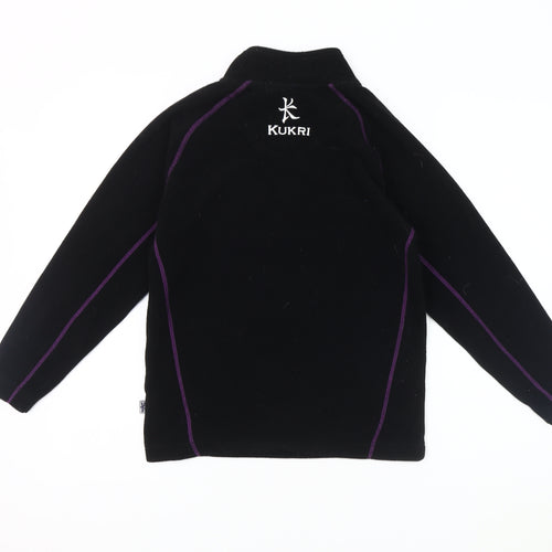 Kukri Boys Black Fleece 1/4 Zip Hoodie Age 11-12 Years