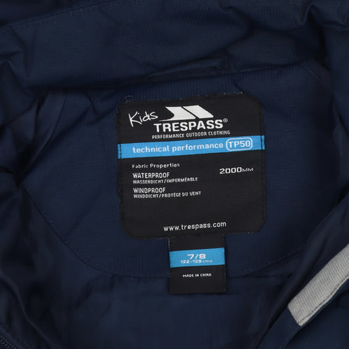 Trespass Boys Blue Puffer Jacket 7-8 Years Waterproof