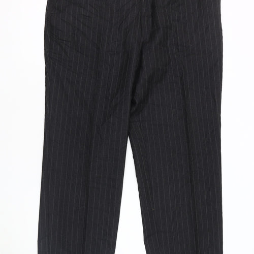 Canda Men's Black Striped Dress Pants, Medium