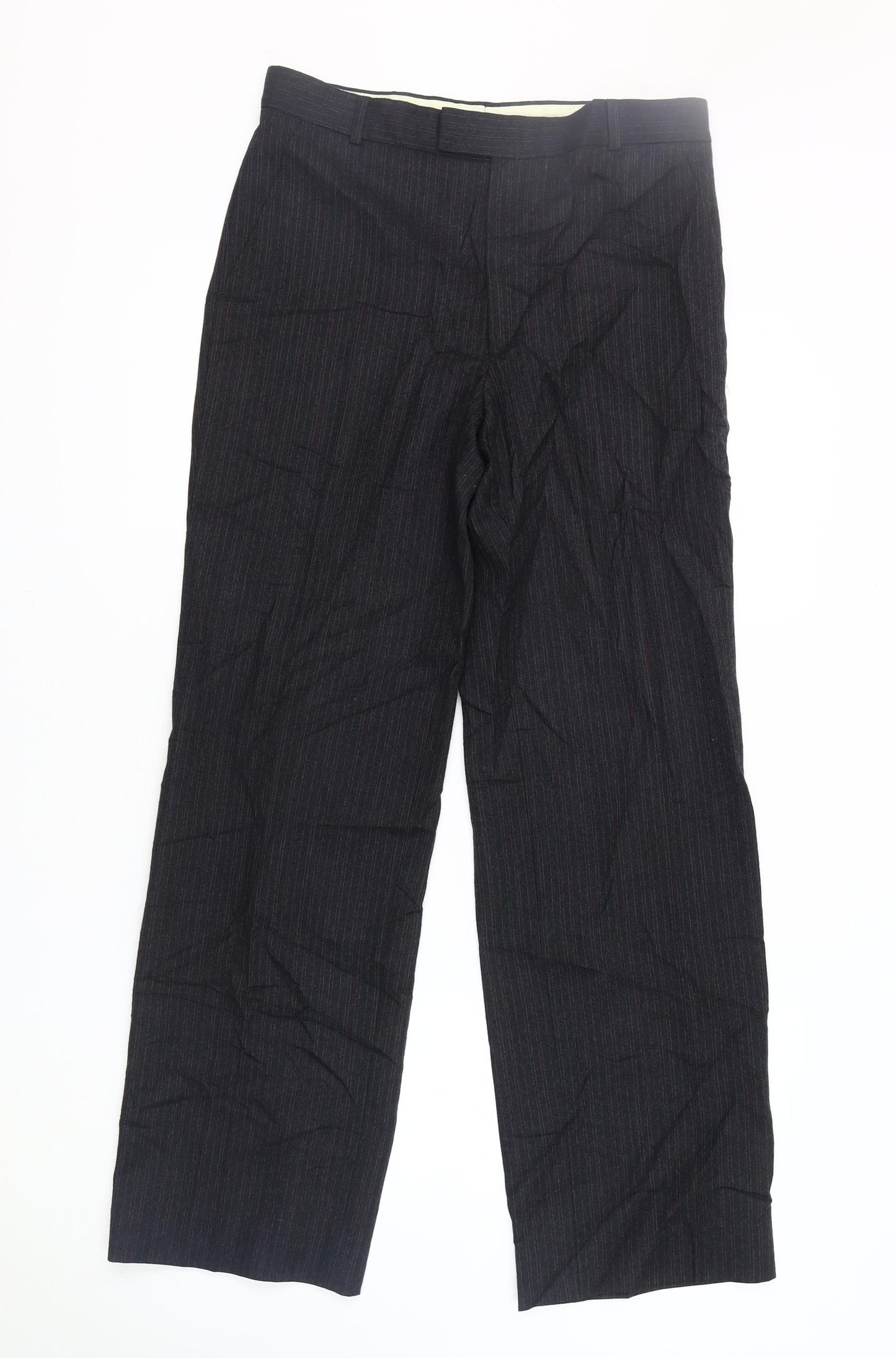 The Label Men's Pinstripe Trousers 32W Black