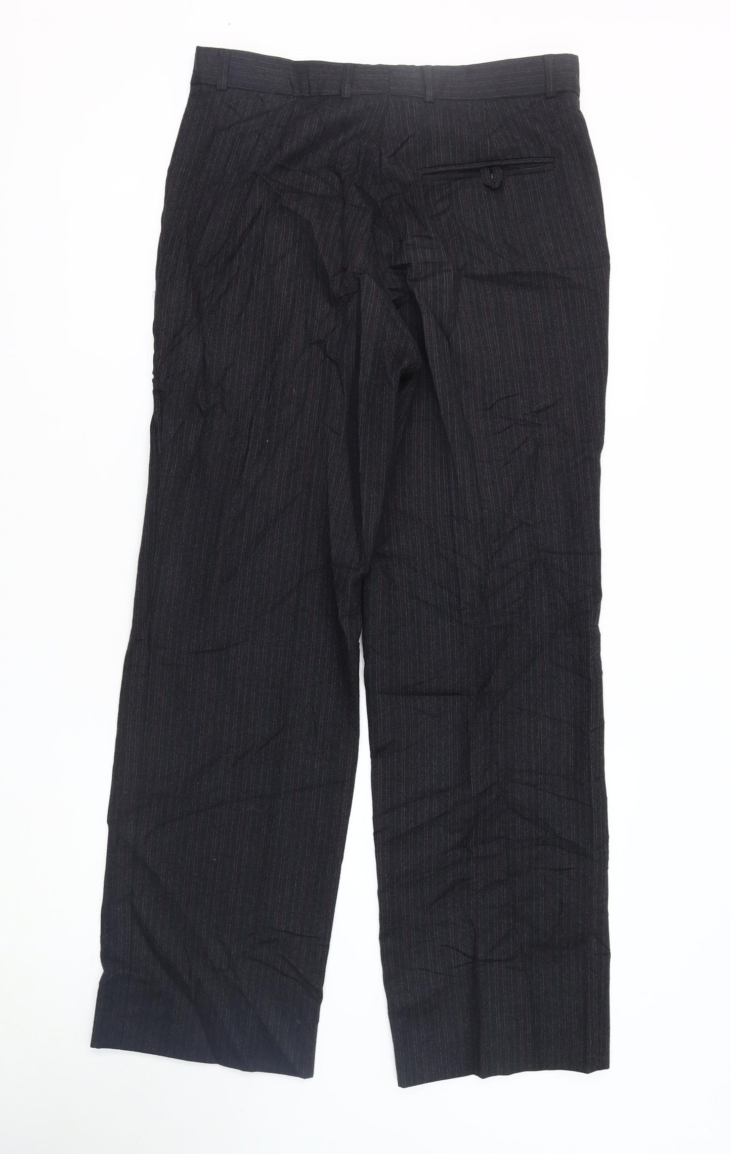 The Label Men's Pinstripe Trousers 32W Black